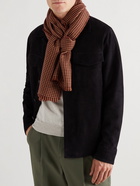 Loro Piana - Fringed Houndstooth Cashmere and Silk-Blend Scarf