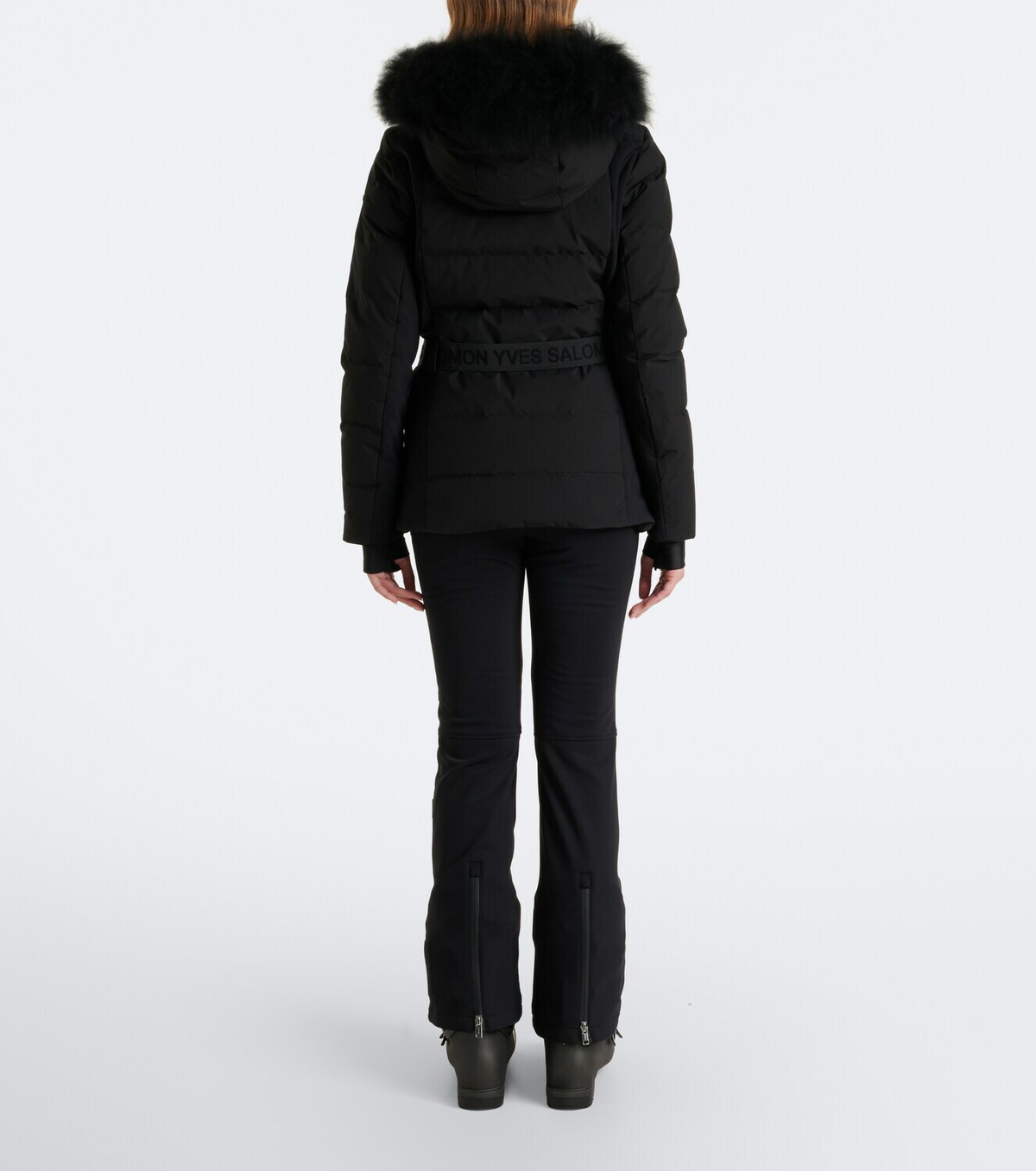 Yves Salomon Belted shearling-trimmed ski jacket