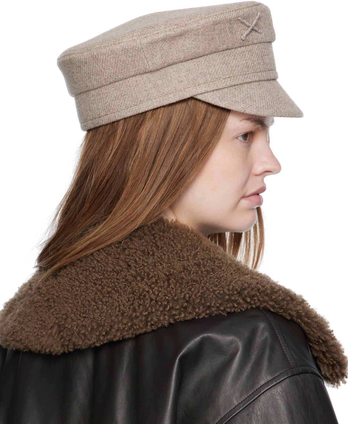Ruslan Baginskiy Beige Logo-Embellished Baker Boy Cap