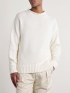 Ralph Lauren Purple label - Knitted Cotton Sweater - White