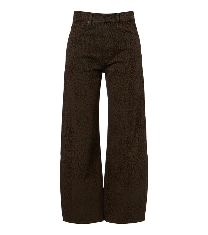 Photo: Frame Bow leopard-print barrel-leg jeans