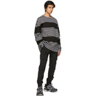 Juun.J Black Block Striped Long Sleeve T-Shirt