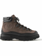 Moncler - Peka Trek Leather-Trimmed Nubuck Hiking Boots - Brown