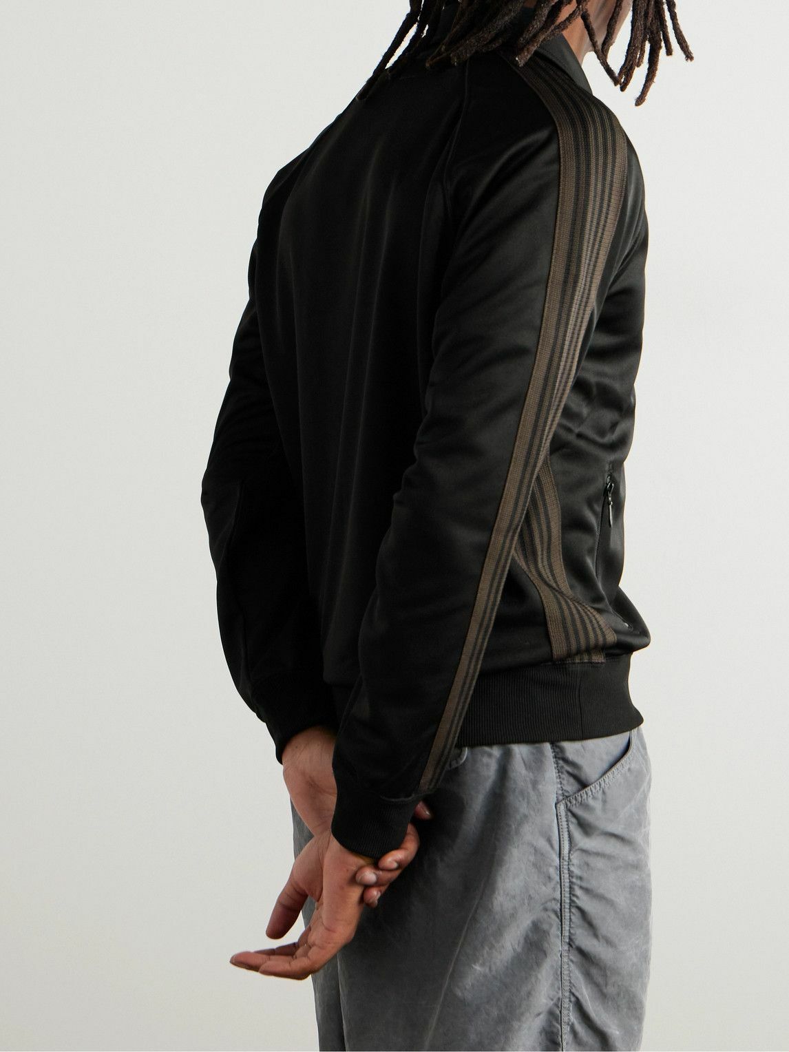 Needles - Logo-Embroidered Striped Satin-Jersey Track Jacket