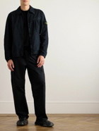 Stone Island - Logo-Appliquéd Washed Cotton-Canvas Overshirt - Blue