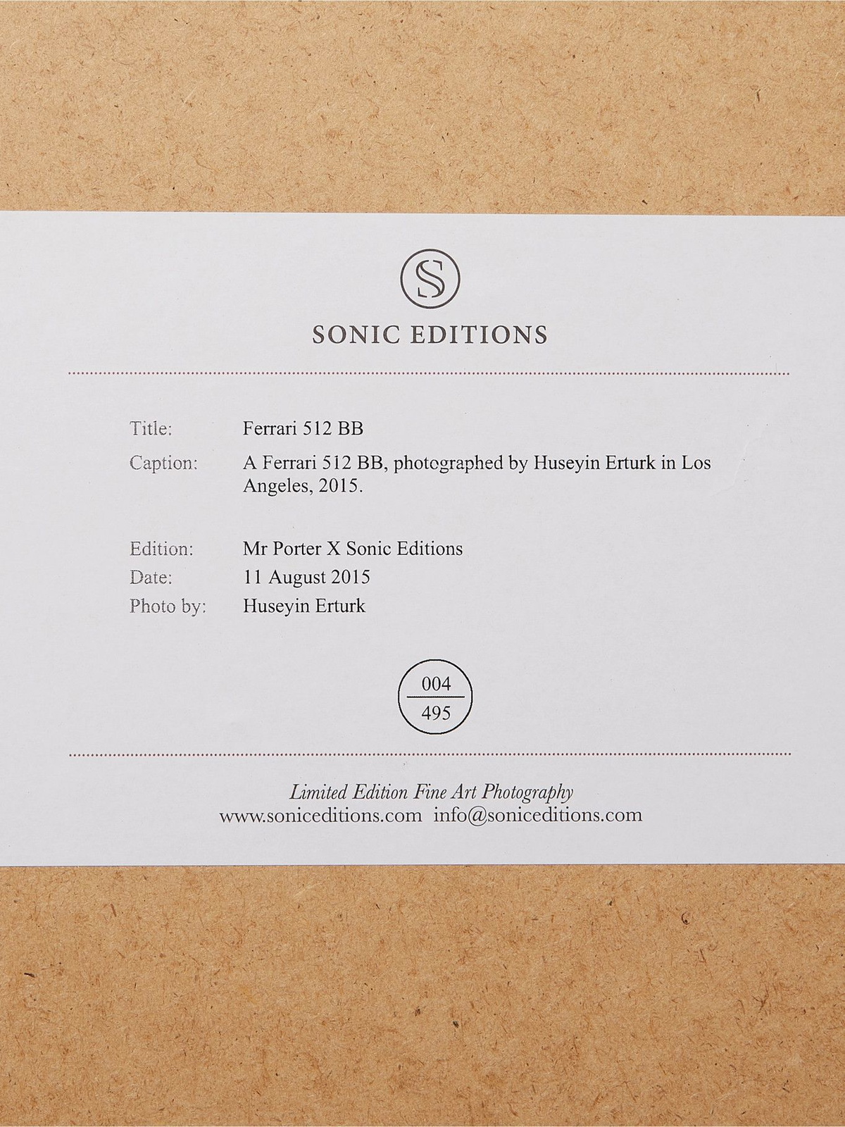 Sonic Editions - Framed 2015 Ferrari 512 BB Print, 16" x 20"