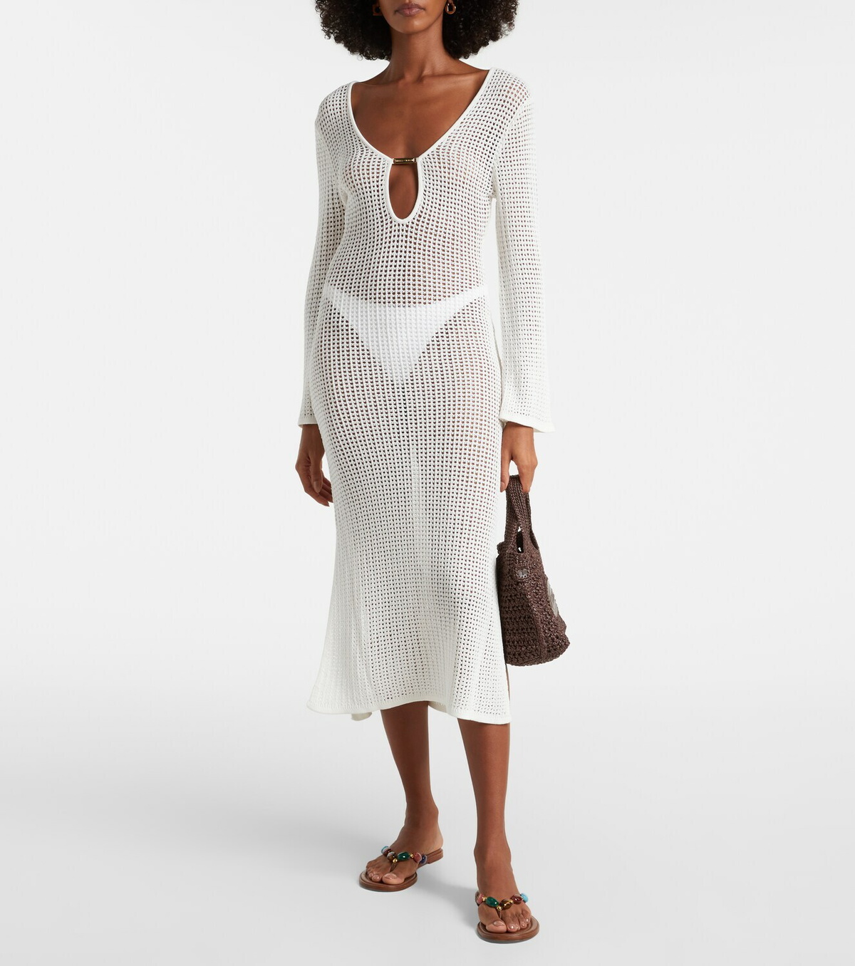 Melissa Odabash Casey open-knit midi dress
