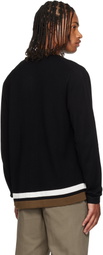 Hugo Black Button-Up Striped Cardigan
