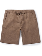 LORO PIANA - Slim-Fit Linen Drawstring Bermuda Shorts - Brown - S