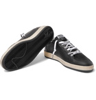 Golden Goose - Ball Star Distressed Lizard-Effect Leather Sneakers - Black