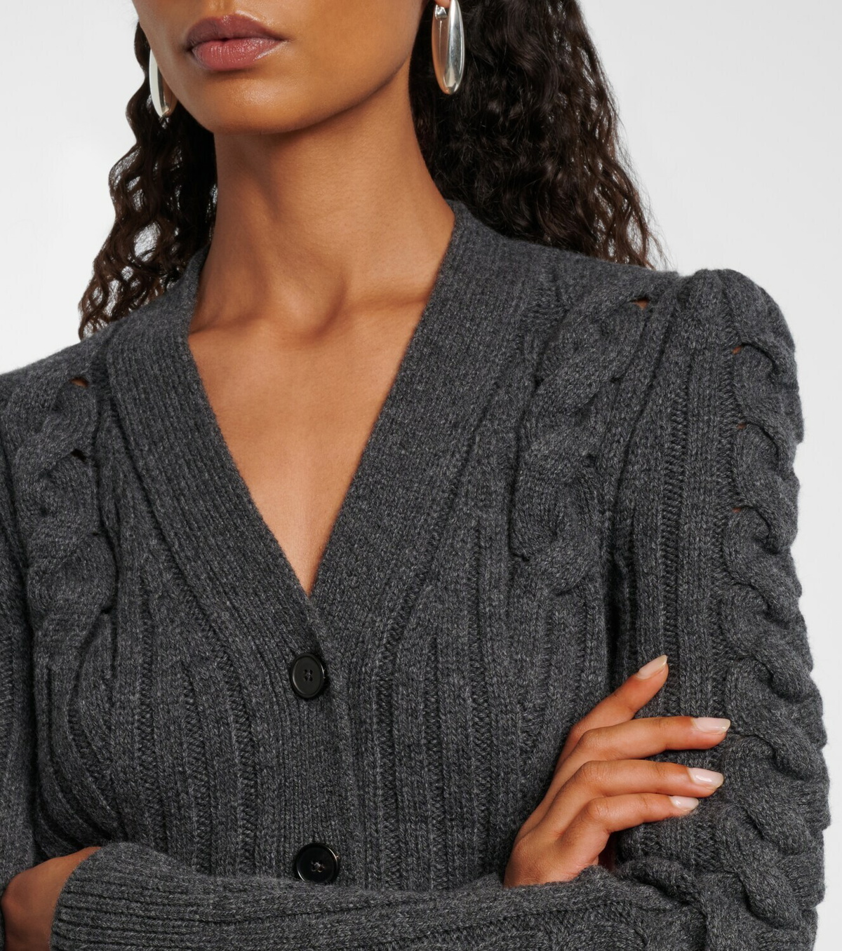 McQueen Cable-knit wool and cashmere cardigan