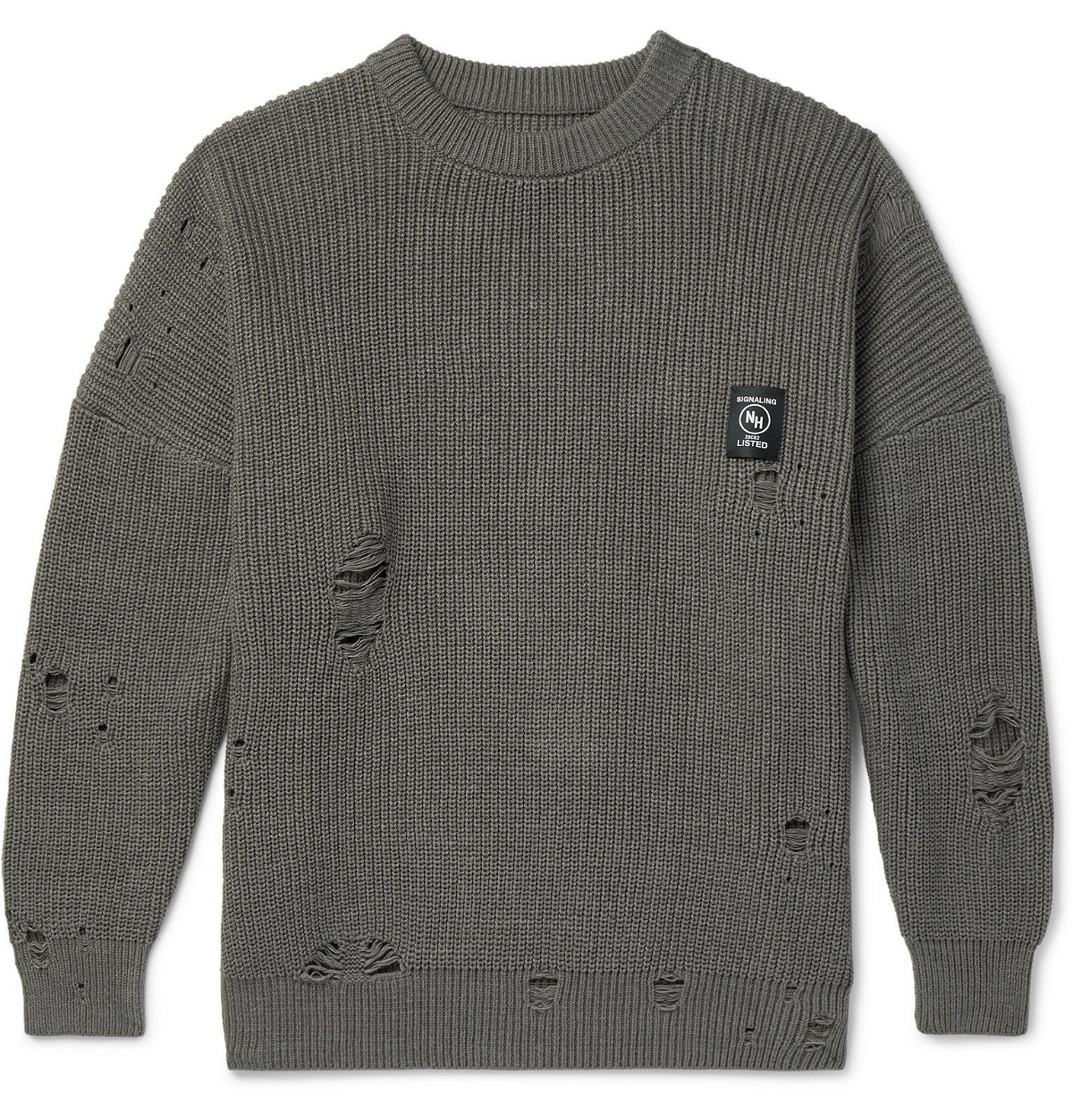 Neighborhood - Savage Distressed Ribbed Cotton-Blend Sweater 