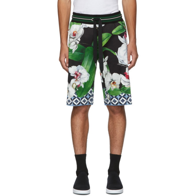Photo: Dolce and Gabbana Multicolor Orchid Jogging Shorts