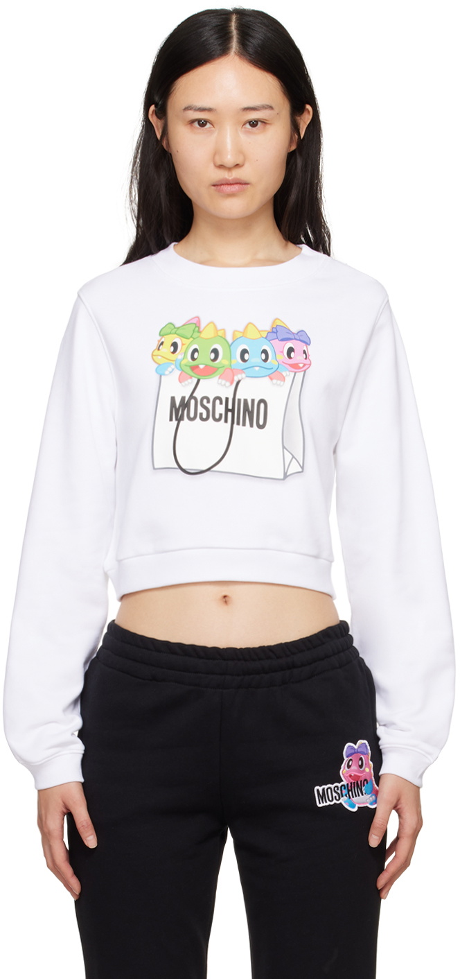 Moschino White Puzzle Bobble Sweatshirt