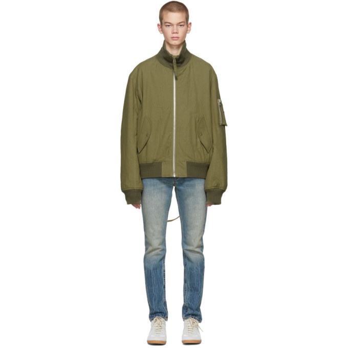 Photo: Helmut Lang Green Re-Edition High Collar Bomber Jacket