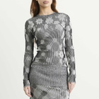 Paolina Russo Women's Illusion Knit Fitted Long Sleeve Top in Black/White