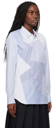 Comme des Garçons Shirt Blue & White Stripe Poplin Shirt