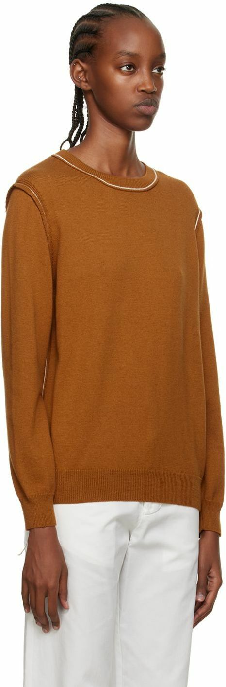 Rosetta Getty Orange Exposed Seams Sweater
