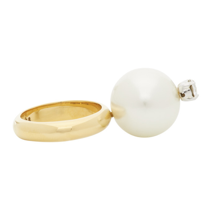 Simone Rocha Gold Pearl Ring Simone Rocha