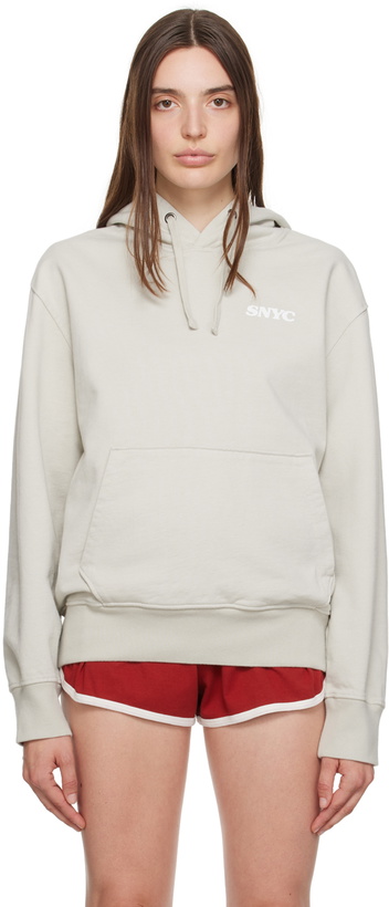 Photo: Saturdays NYC Gray Ditch 'Blue Bonnets' Hoodie