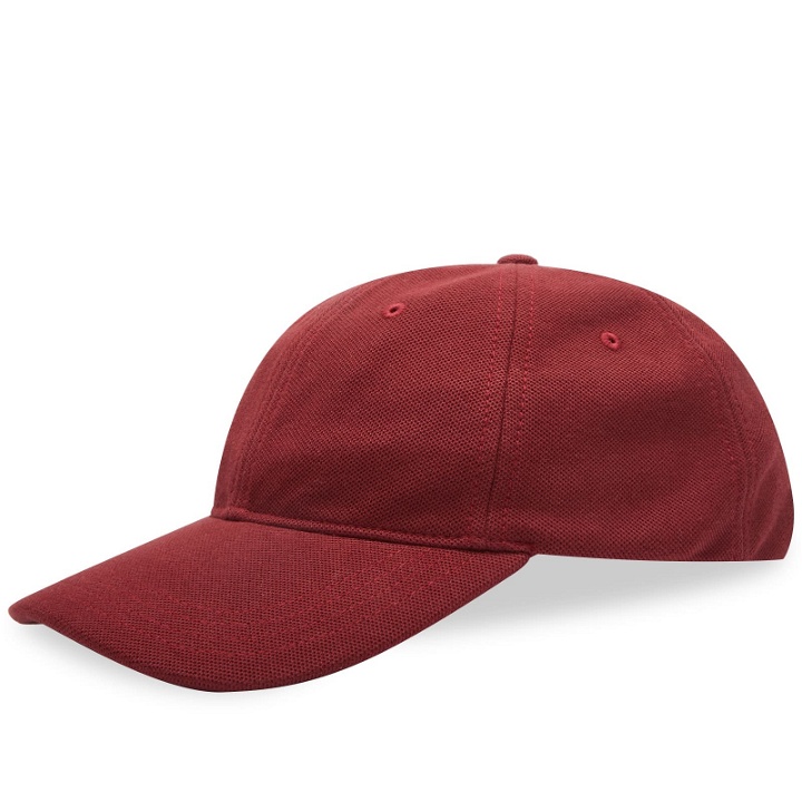 Photo: Sporty & Rich x Lacoste Pique Baseball Cap in Pinot