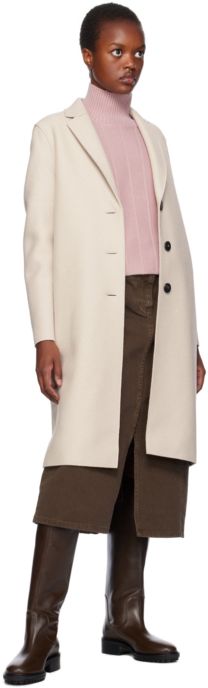 Harris Wharf London Off-White Button Coat