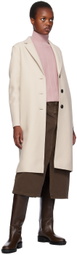 Harris Wharf London Off-White Button Coat
