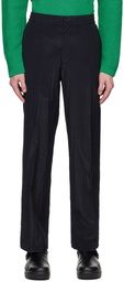 Solid Homme Navy Crinkled Trousers