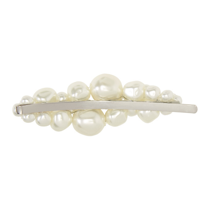Simone Rocha Silver Pearl Chunky Baroque Hair Clip Simone Rocha