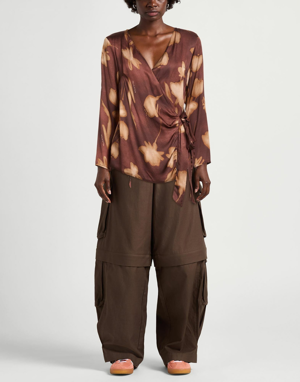 Manila Grace Womens Top Chocolate in Brown