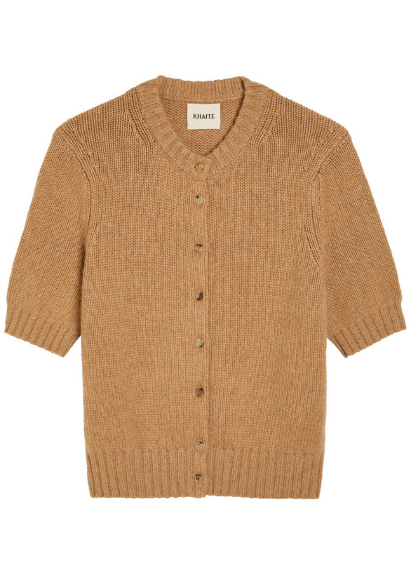 Photo: Khaite Nora Stretch-cashmere Cardigan Light Brown