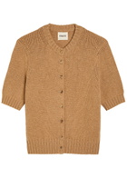 Khaite Nora Stretch-cashmere Cardigan Light Brown