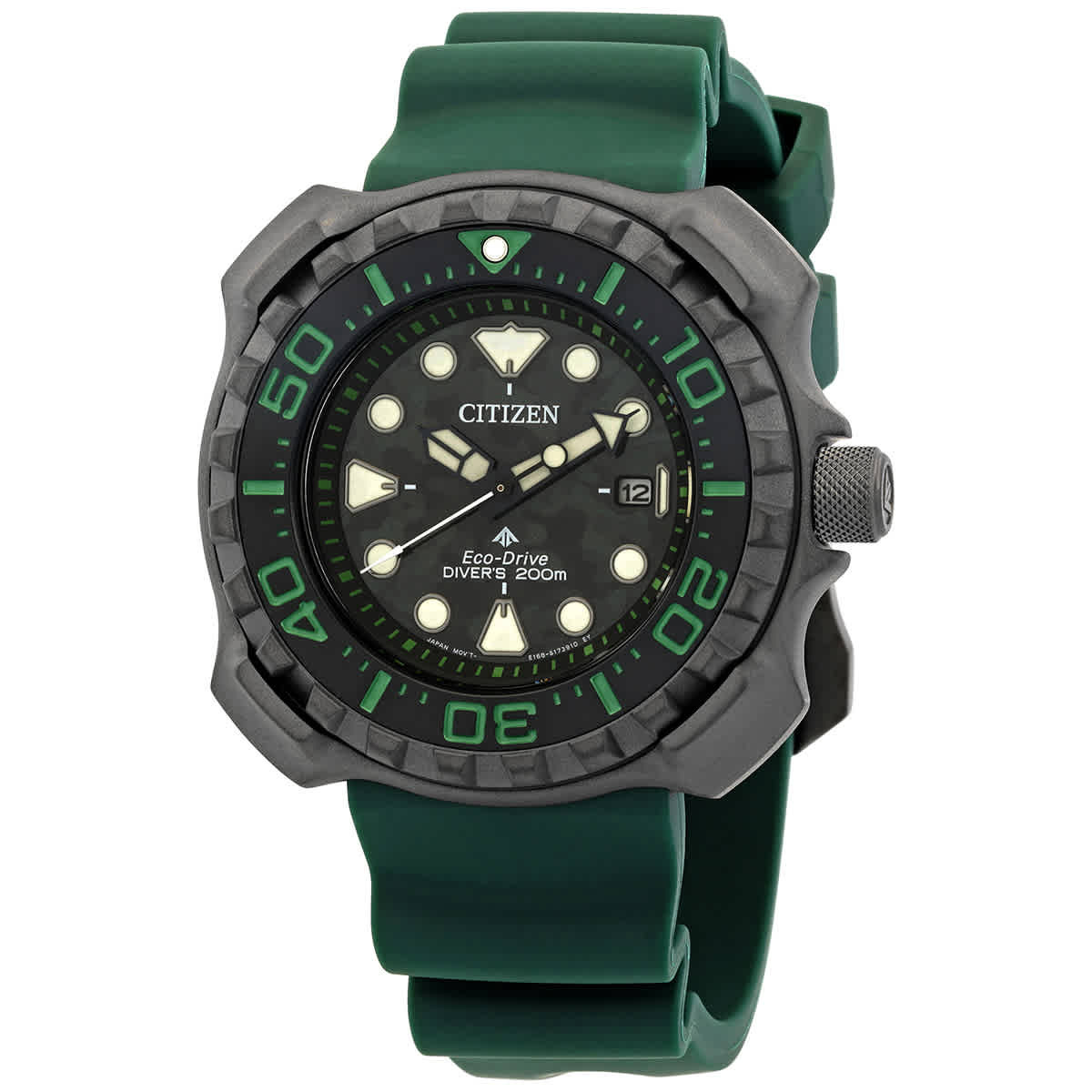 Citizen Eco-Drive Promaster Diver Green Dial Super Titanium Mens Watch BN0228-06W