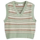 DUNST Women's Patterned Knit Vest in Soft Green