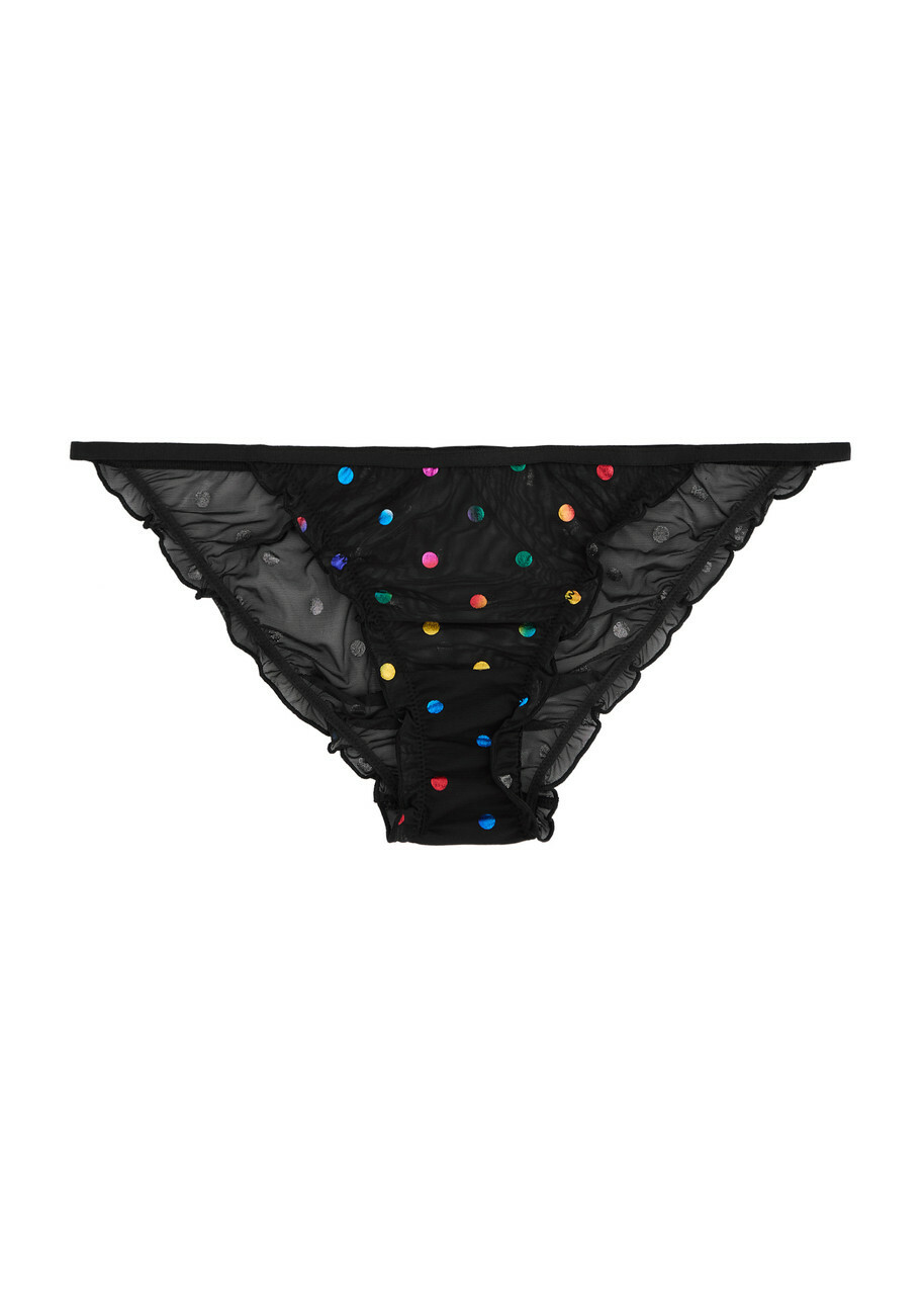 Love Stories Isabel Polka dot Mesh Briefs Black