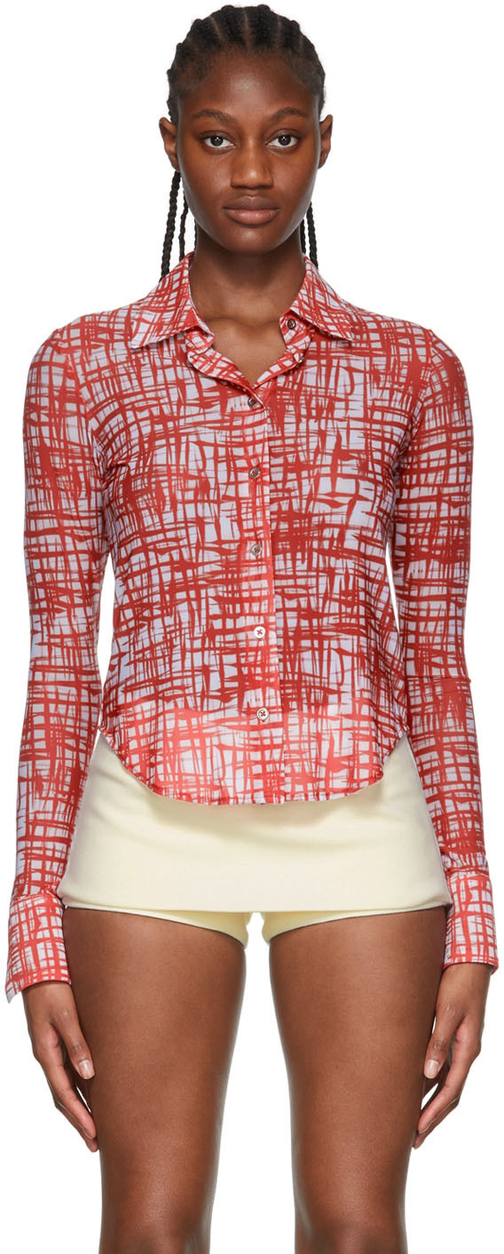 Maximilian Davis Red Polyester Shirt