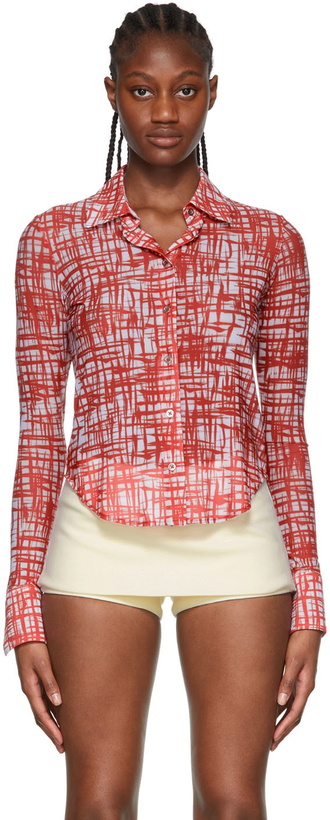 Photo: Maximilian Davis Red Polyester Shirt