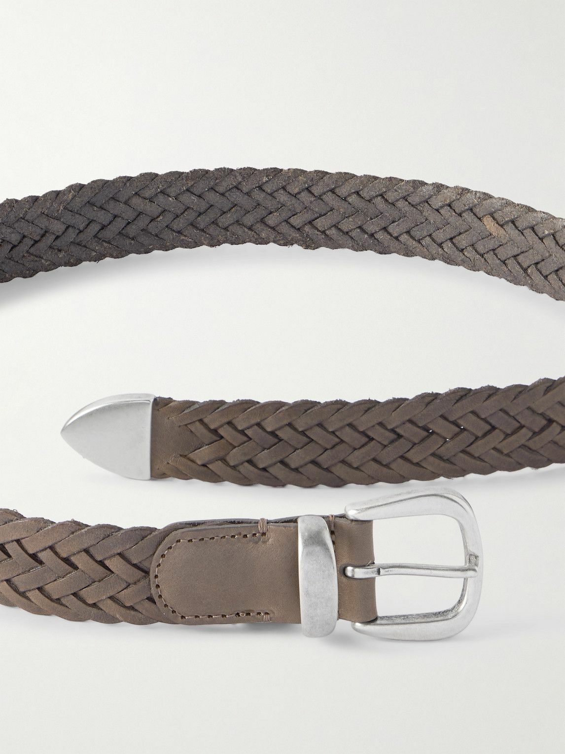 Anderson's - 3cm Woven Leather Belt - Brown