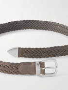 Anderson's - 3cm Woven Leather Belt - Brown