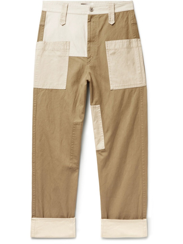 Photo: Isabel Marant - Kareleo Patchwork Organic Cotton and Linen-Blend Cargo Trousers - Brown