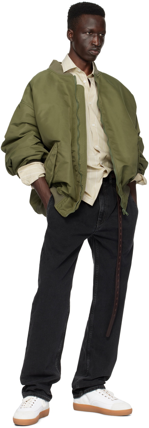 Hed Mayner Khaki Zip Bomber Jacket Hed Mayner