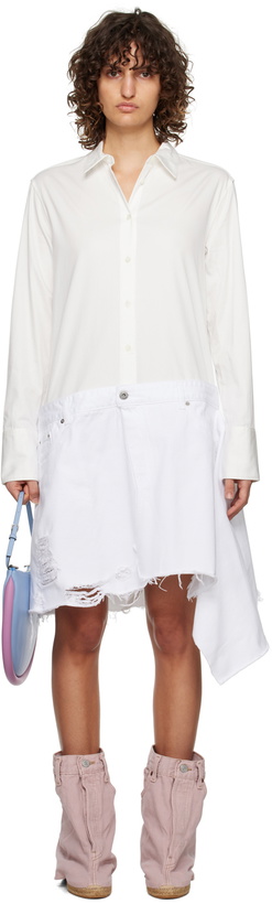 Photo: JW Anderson White Boxy Denim Midi Dress