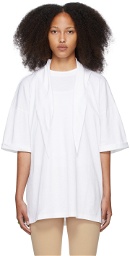 MM6 Maison Margiela White Self-Tie Collar T-Shirt Dress