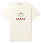 Gucci - Logo-Embroidered Cotton-Jersey T-Shirt - Cream