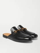 GUCCI - Horsebit Leather Backless Loafers - Black