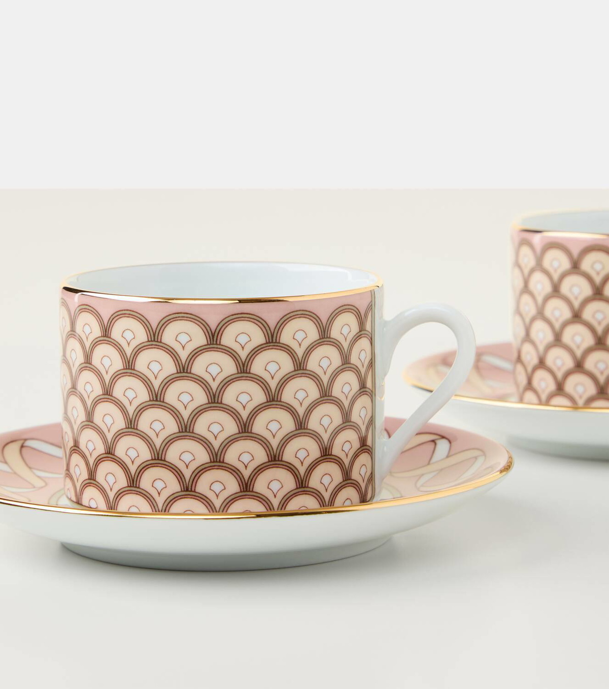 La DoubleJ Impero set of 2 porcelain teacups and saucers