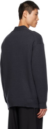 ATON Gray Oversized Cardigan
