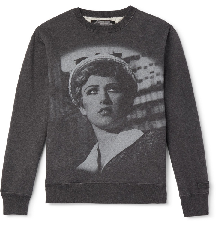 Photo: Undercover - Cindy Sherman Printed Embroidered Loopback Cotton-Jersey Sweatshirt - Gray