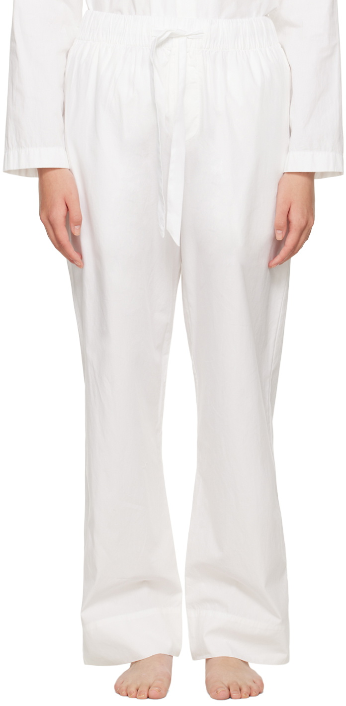 Tekla White Drawstring Pyjama Pants Tekla Fabrics