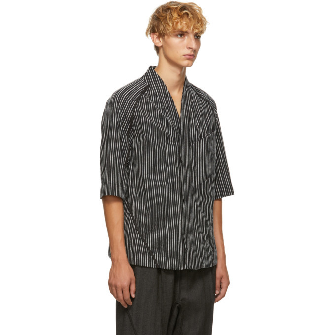 Abasi Rosborough Black Limited Edition Broken Stripe Desert Shirt